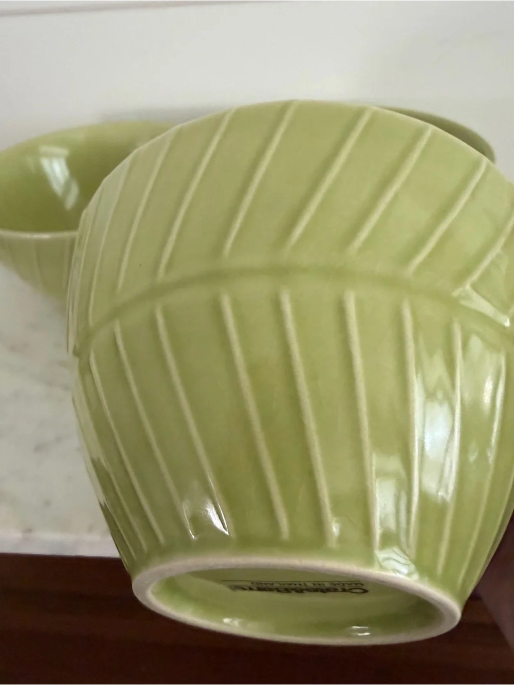 Crate and Barrel Green Leaf Dip Bowls Set of 3